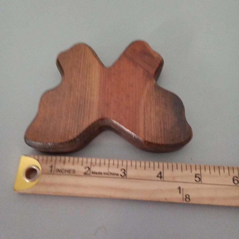 Vintage Rustic Wooden Butterfly Wall Hanging Plaque Brown Handcrafted Decor 4x3